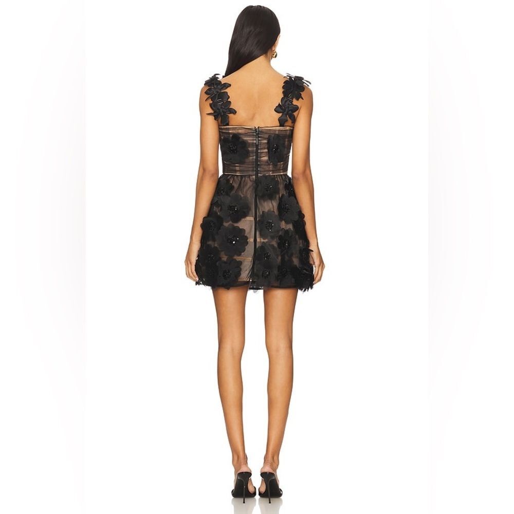 NWOT BRONX AND BANCO ROSALIE SHORT BLACK FLORAL DRESS, formal mini dress - Picture 3 of 16